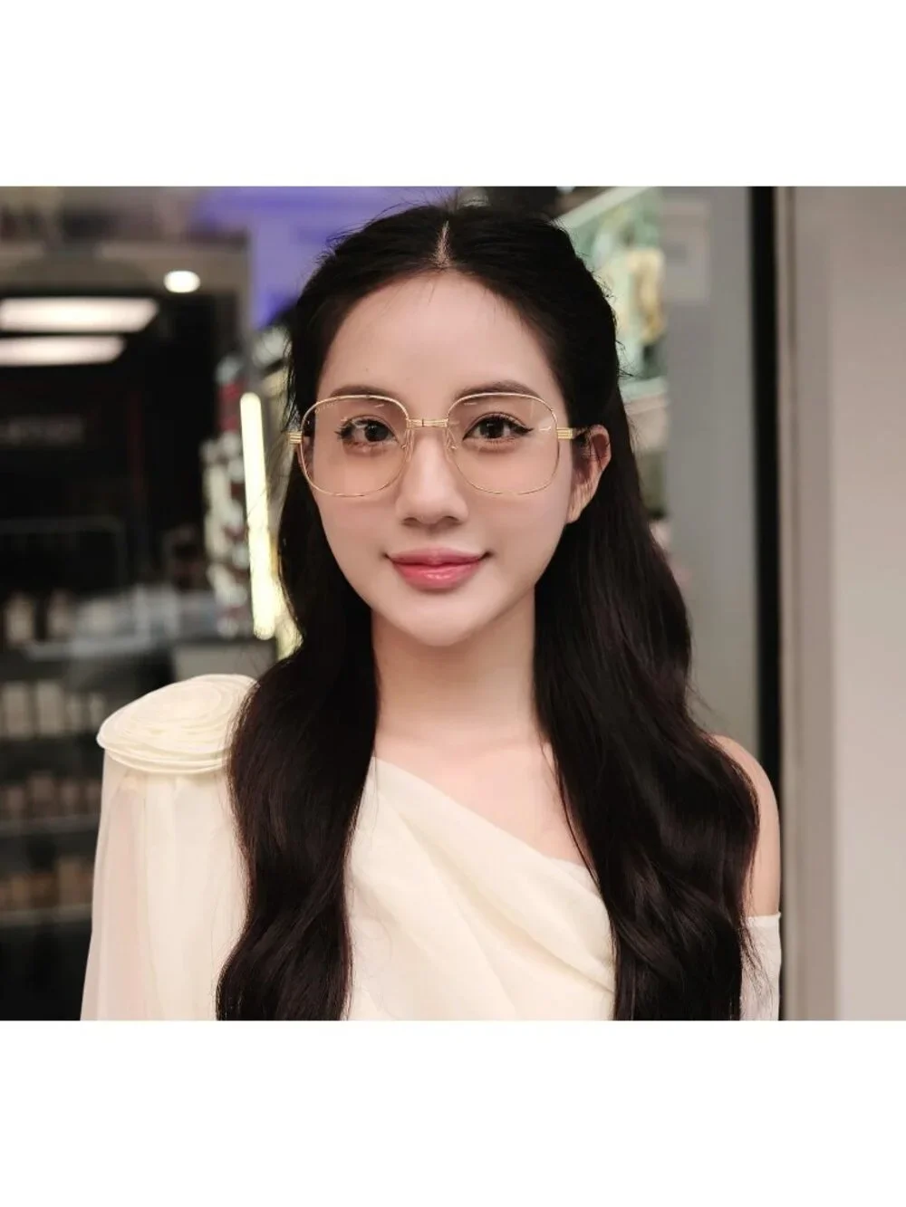 Gucci GG0788S 001 Square Sunglasses - Gold / Yellow